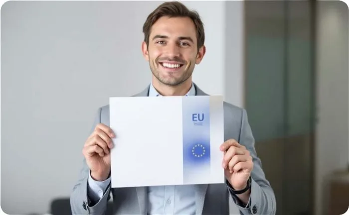 Überreichung eines Zertifikats nach bestandener Prüfung